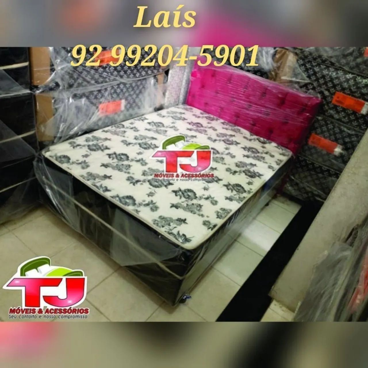 Cama semi ortopédica 4444 tecido bordado 