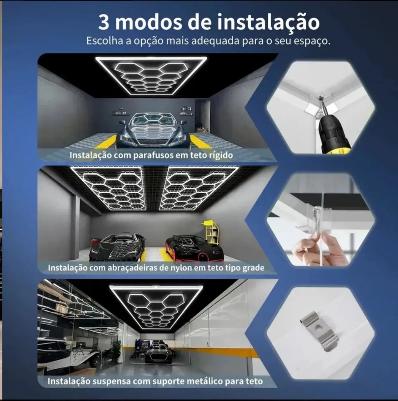 Kit Iluminação Colmeia hexagonal LED  - Foto 3