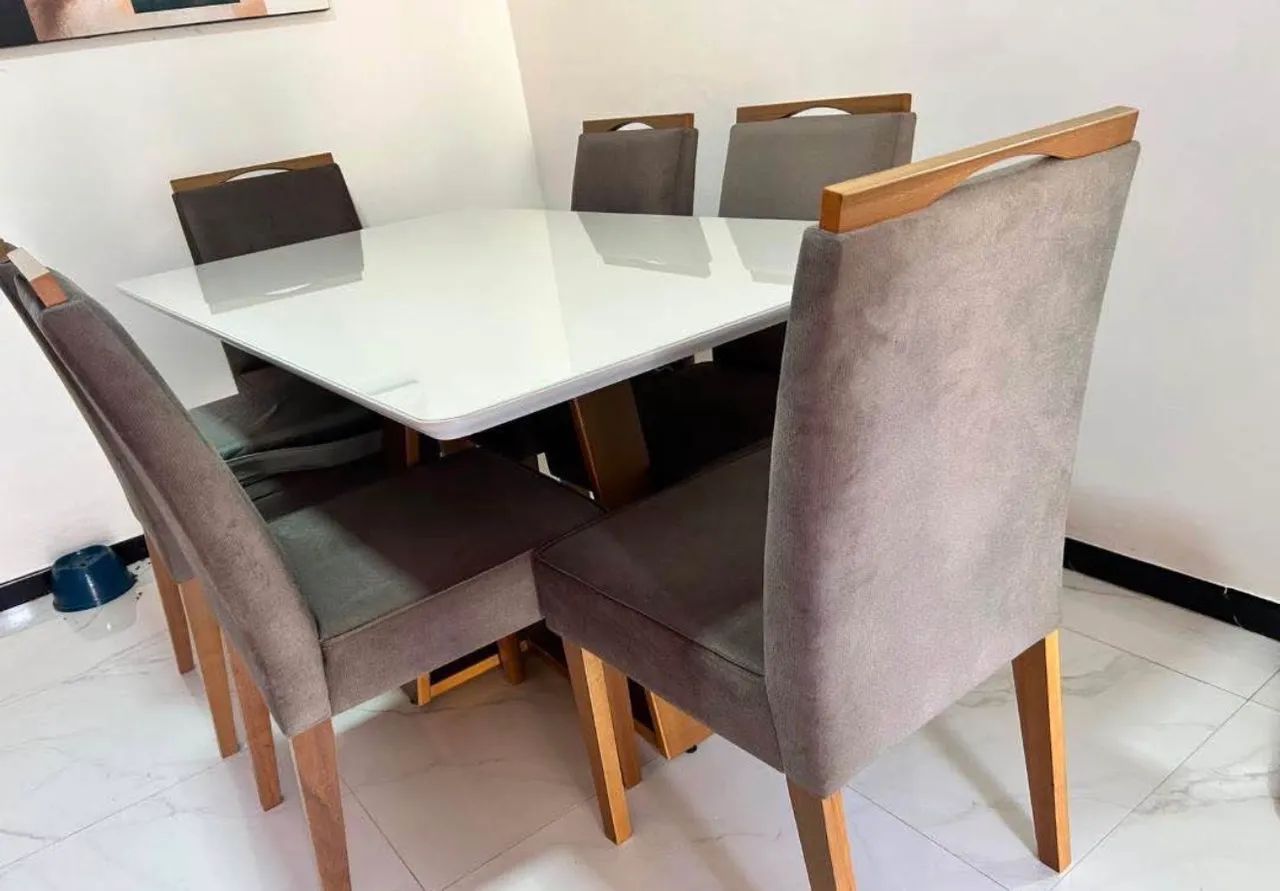 MESA DE JANTAR LUXO COM 6 CADEIRAS NOVA  - Foto 3