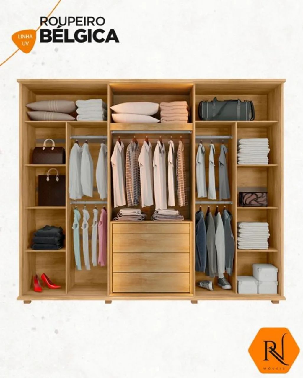Guarda roupa de casal com led  - Foto 3