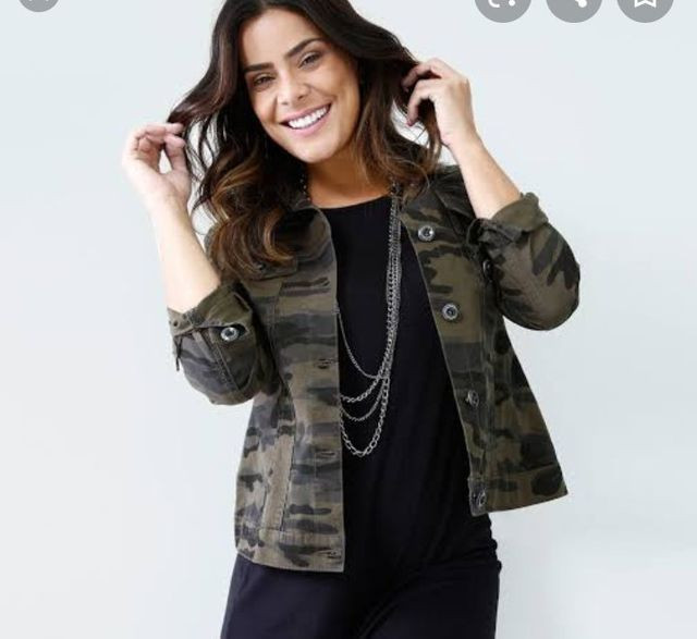 Jaqueta camuflada feminina aceito cartão