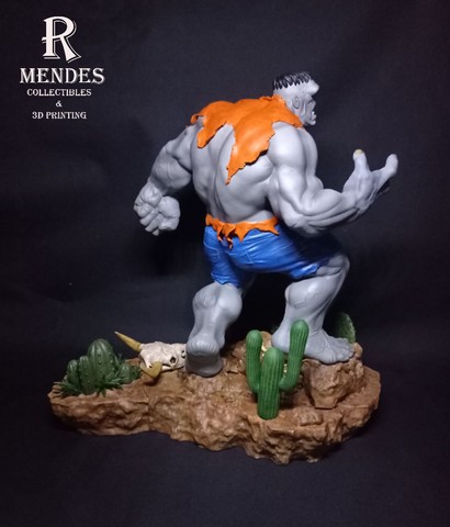Estátua Hulk cinza resina 3d N/ Sideshow  - Foto 3