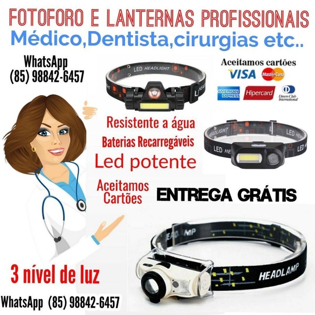 Fotoforo médico e lanterna de cabeça profissional vários modelos entrega Grátis 