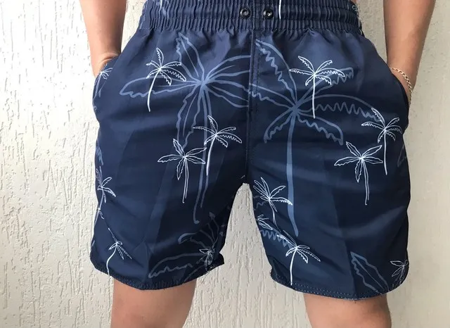 Bermuda tectel masculina short liso e estampado moda praia