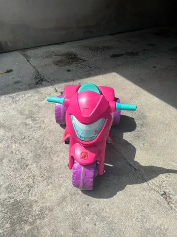 Moto Elétrica Infantil Menina Rosa e Branco, Brinquedo Usado 88849069