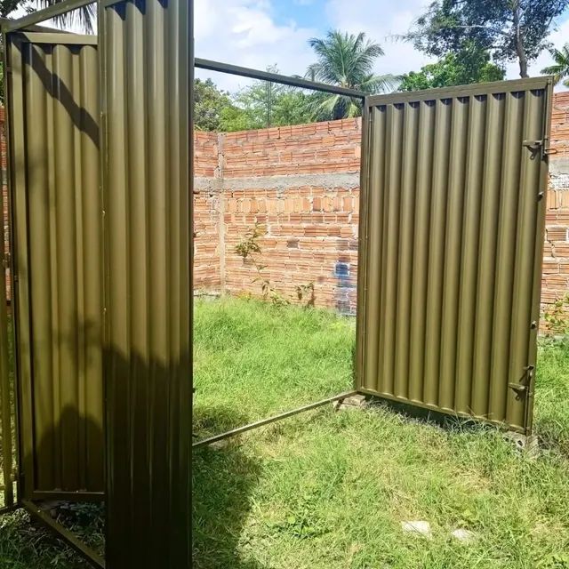 PORTÃO DE DUAS FOLHAS MATERIAL GALVANIZADO METALÚRGICA JG  - Foto 3