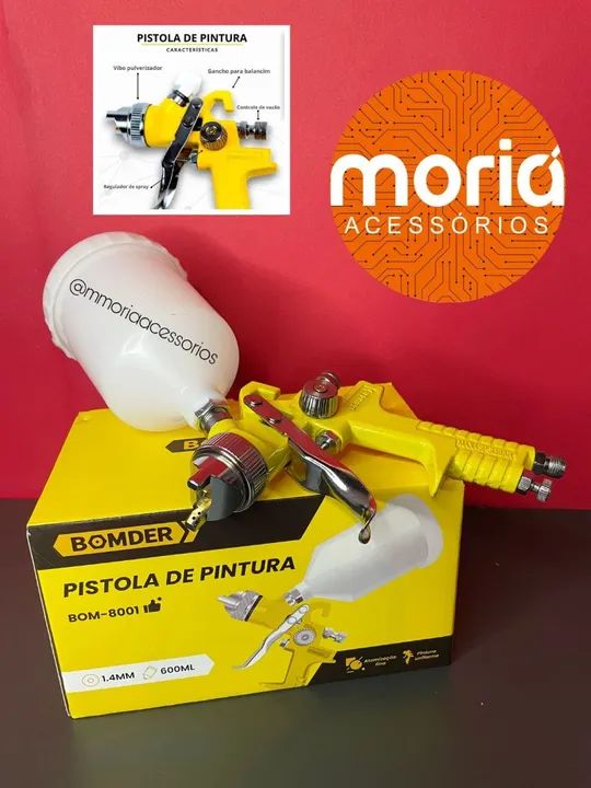 Pistola de Pintura Profissional 600ml -BOMDER - Foto 4