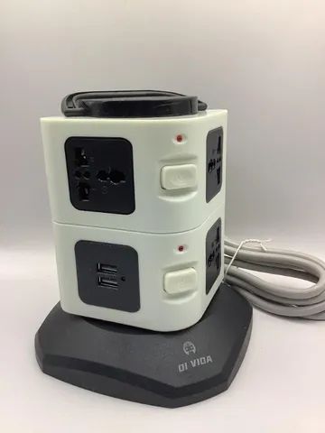 Torre De Tomada Elétrica Com 7 Entradas Universais + 2 Usb - Foto 4