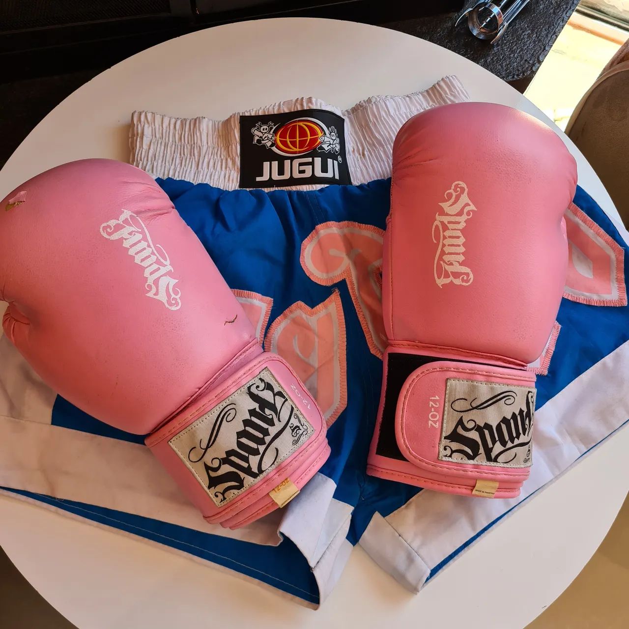 Luva Boxe Marca Spank Rosa e Shorts Feminino Muay Thai  - Foto 3
