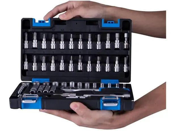 Jogo de Soquetes e Acessórios 1/4? 57 Peças - com Maleta Nell - Foto 6