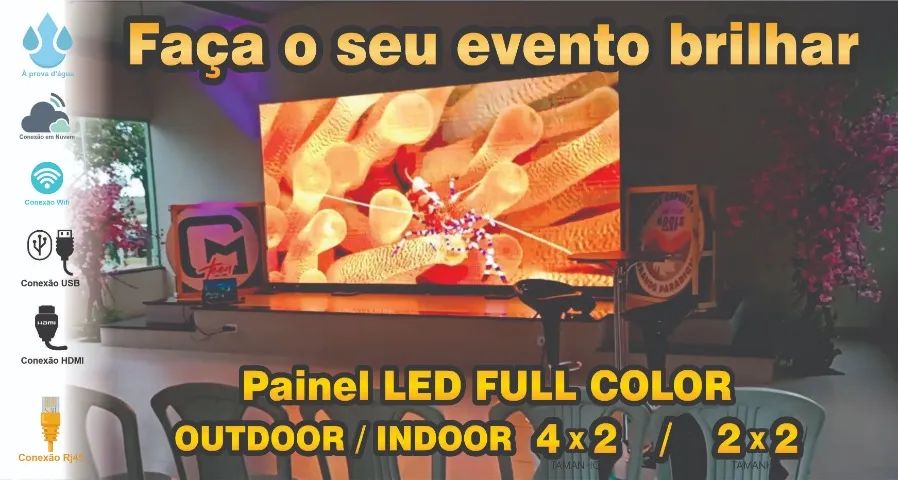 Painel de Led P8 Outdoor -  ALUGUEL e VENDA Novo - Preço por módulo 96x96cm
