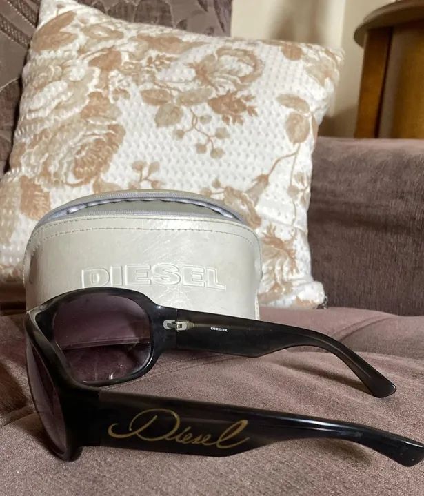 Óculos de sol marrom masculino Diesel - Foto 3