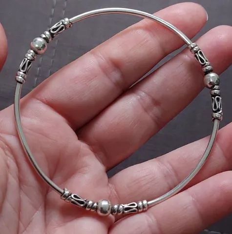 Pulseira bracelete prata Bali indiano  - Foto 2