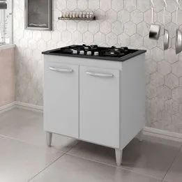 Balcão Armário Gabinete Para Fogão Cooktop 4 Bocas MV Decor