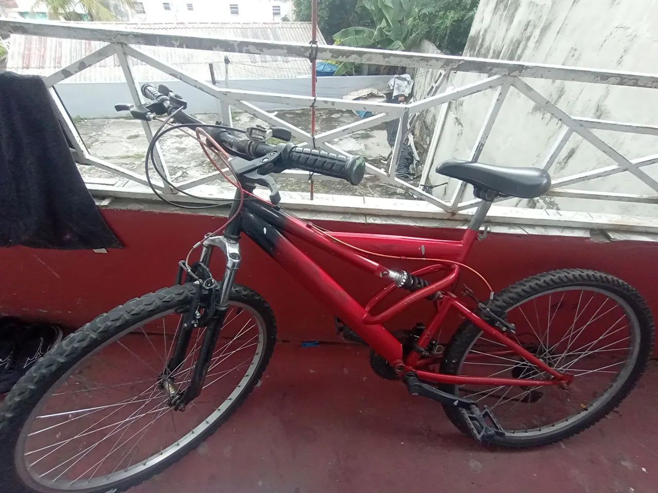 Bike Dupla Suspenção Vermelha