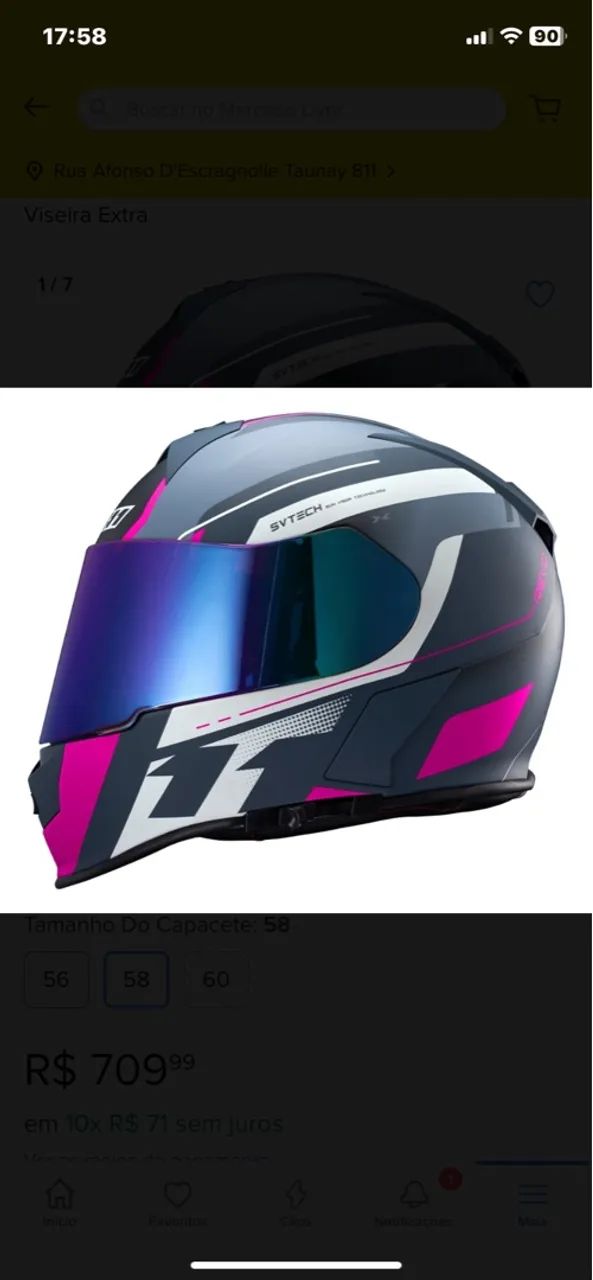 Capacete X11 REVO Preto e Rosa