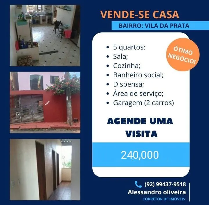 //Casa no Vila da Prata com 5 Qrts e garagem