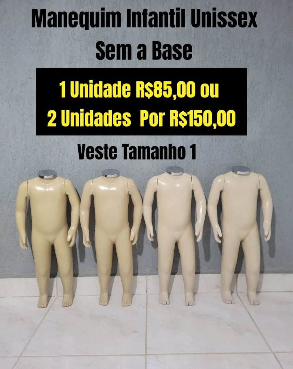 Manequim infantil tamanho 1
