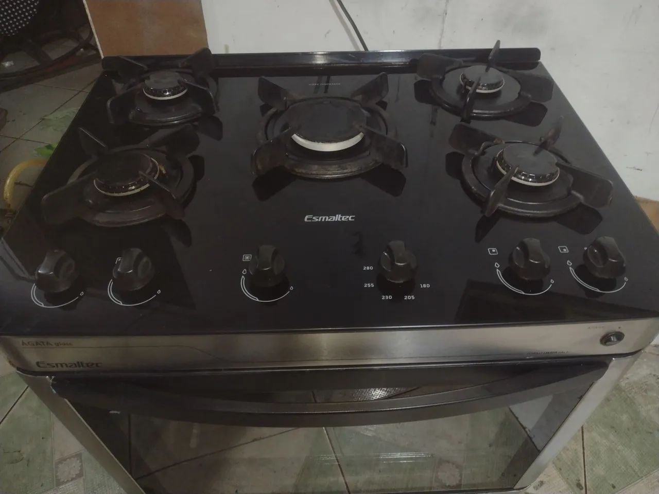 Fogão esmaltec 5 bocas todo de vidro e inox praticamente novo pra hj temos entrega e elet - Foto 2