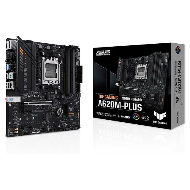 Placa Mãe Asus TUF Gaming A620M-PLUS, Chipset A620, AMD AM5, m-ATX, DDR5, Nova, Lacrada