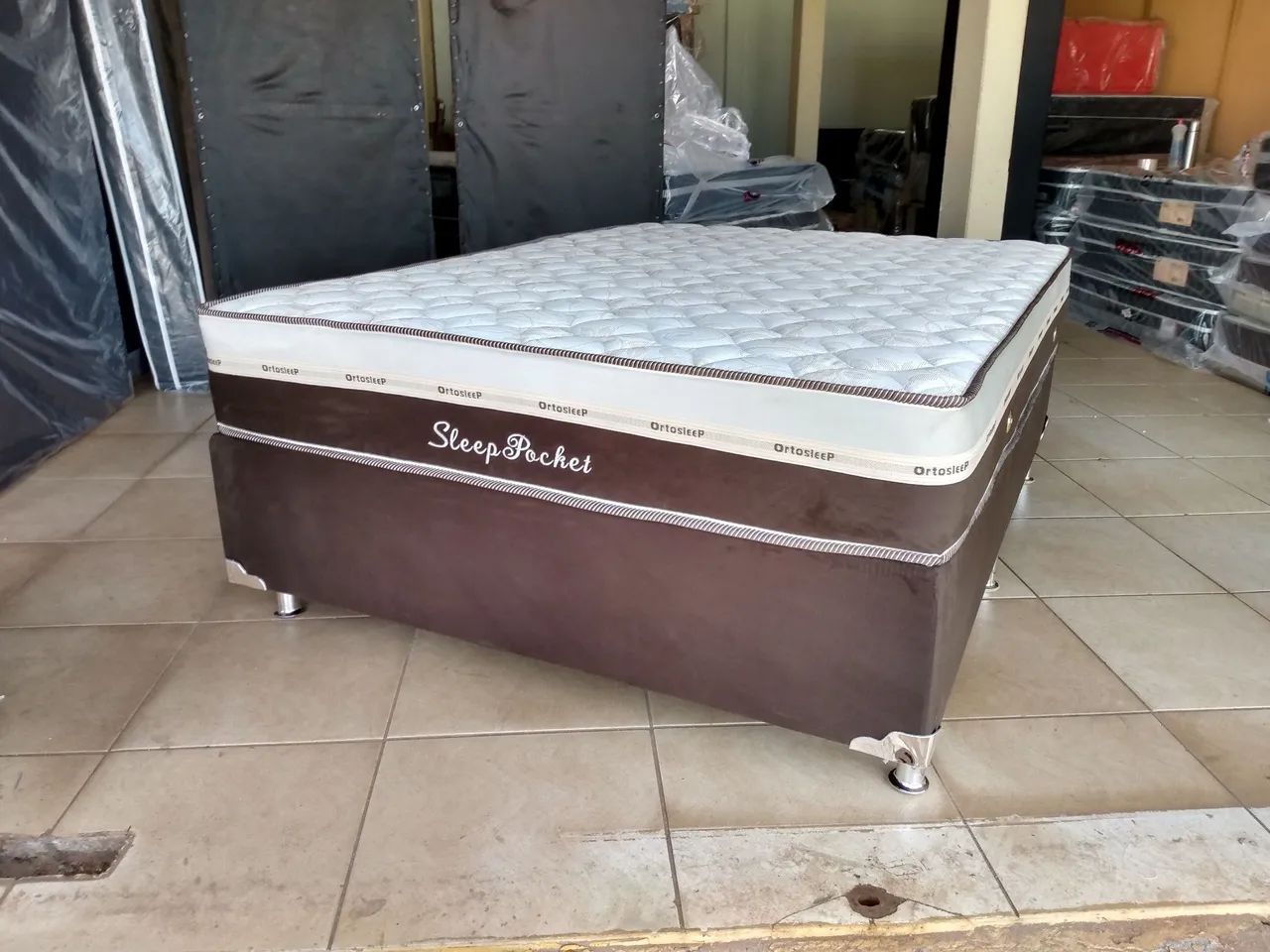 Cama Box e Colchão Molas Ensacadas Casal - Entrega Grátis - Foto 2