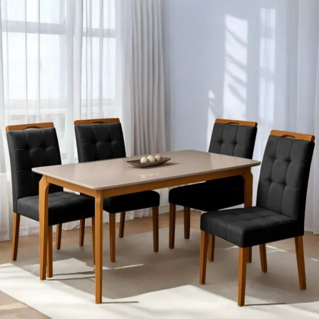 Mesa Alegra 120 Cinamomo/Off White com 4 Cadeiras Sophia - Foto 2
