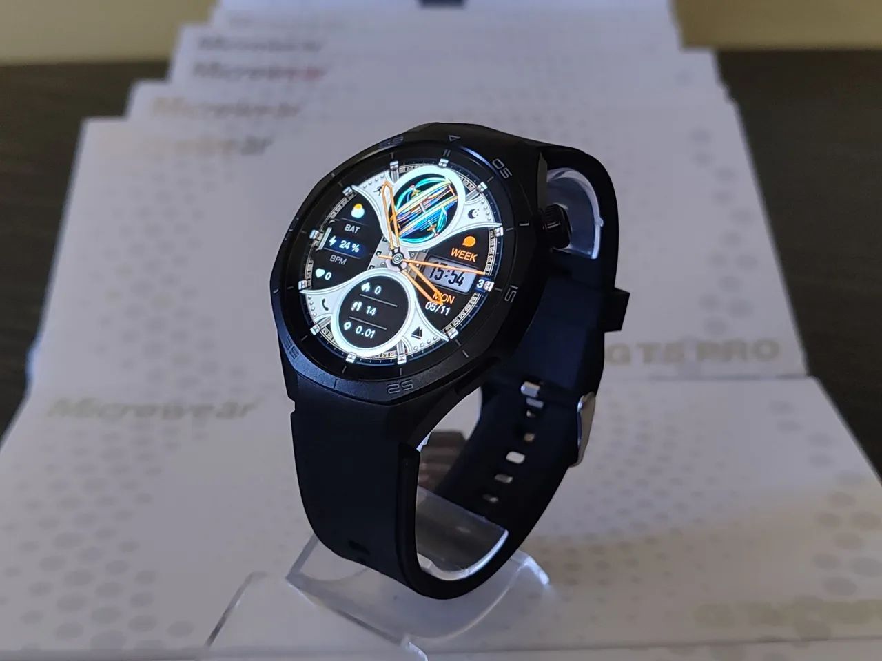 RELÓGIO Smartwatch MA32 MICROWEAR TELA AMOLED REDONDO NOVO NA CAIXA  - Foto 5