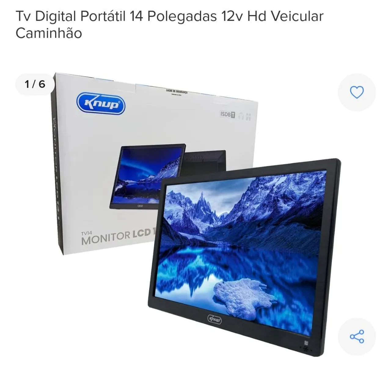 Tv Digital Portátil 14 Polegadas 12v Hd Veicular Caminhão