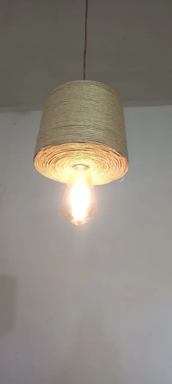 Todo ateliê com 30 % luminária feita com fibra de sisal 80,00 por 40,00  - Foto 4