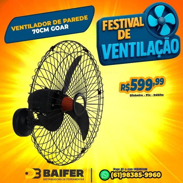 Ventilador de Parede 70cm Goar