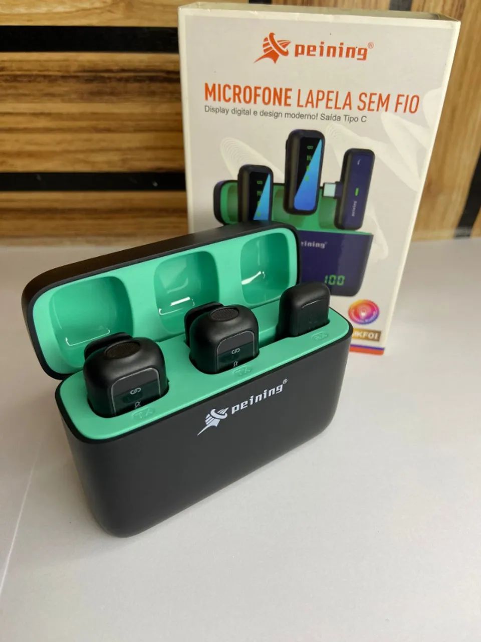 Microfone de Lapela Duplo sem Fio PEI-MKF01 Peining an3