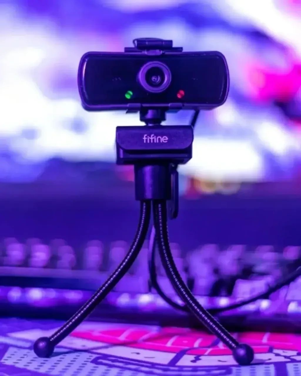 Webcam Fifine K420 resolução 2K 1440P com tripé e microfone