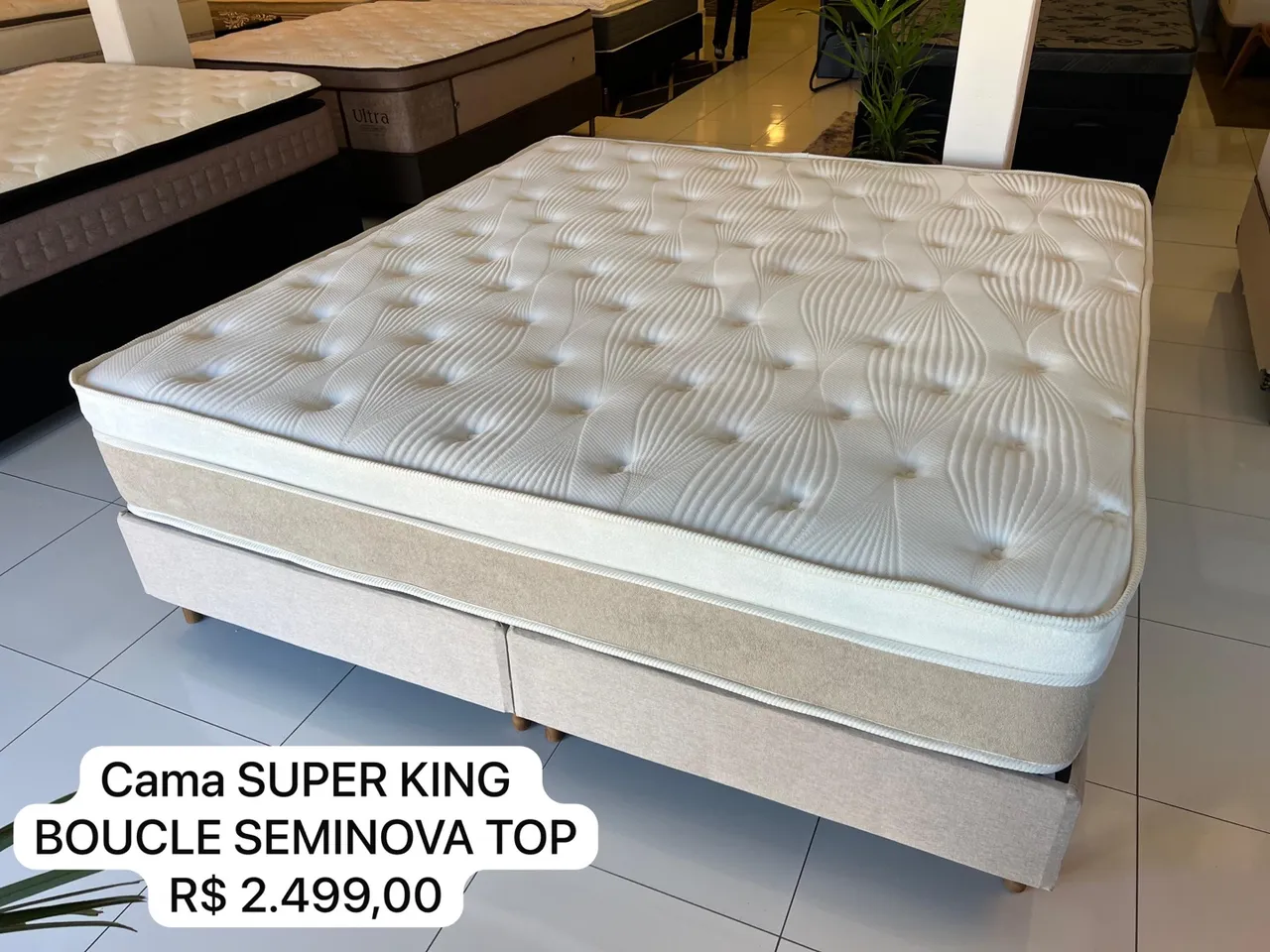 Cama Box Super King Boucle Seminova - ENTREGO 