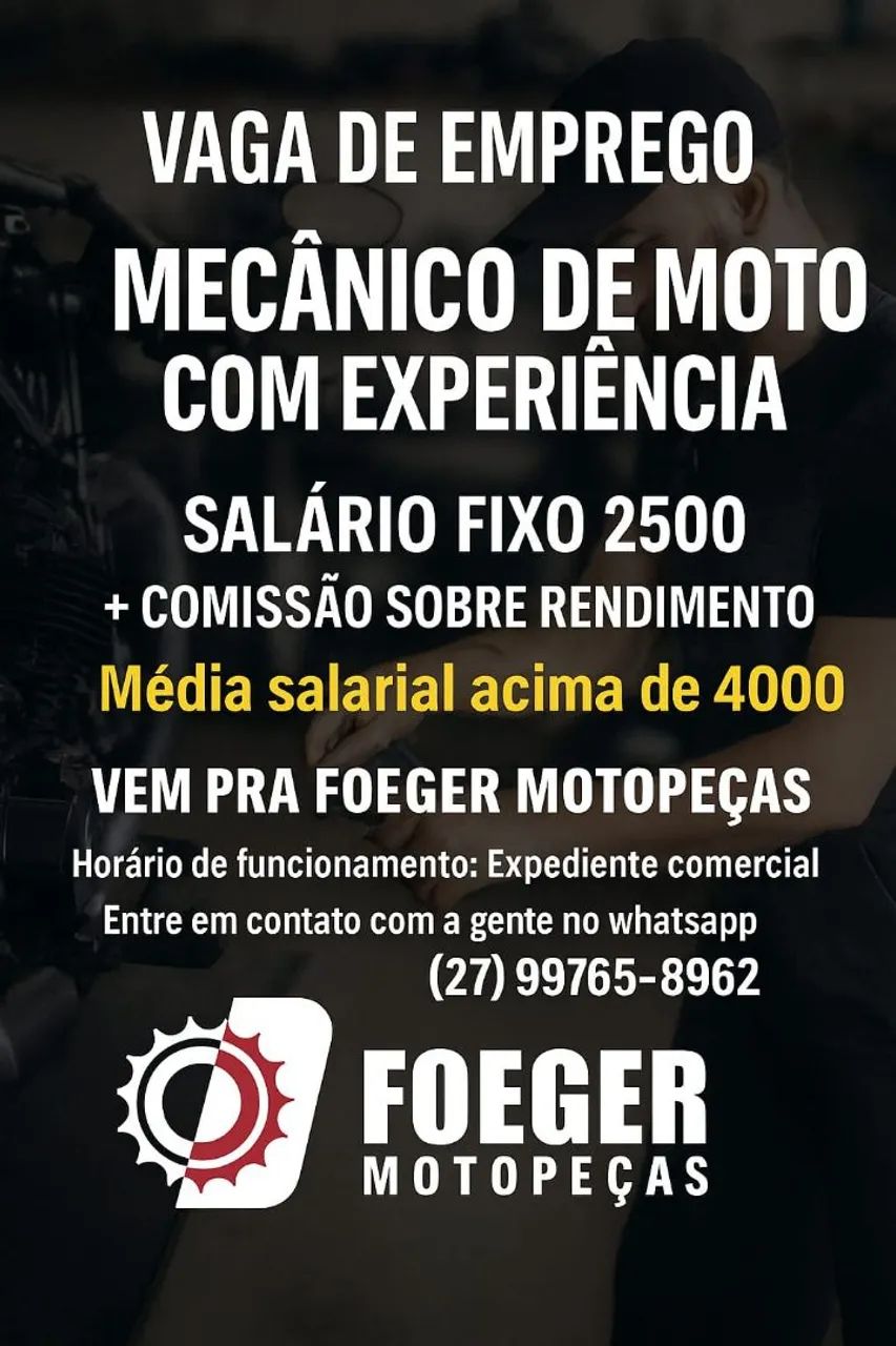 PRECISA-SE DE MECÂNICO DE MOTO 