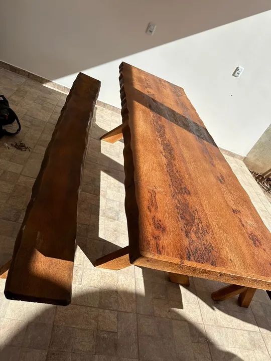 Mesa de madeira rústica para jardim - Foto 2