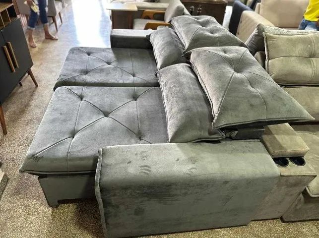 Sofá Genova Retratil e Reclinavel 2,25m FAZEMOS ENTREGAS - Foto 2