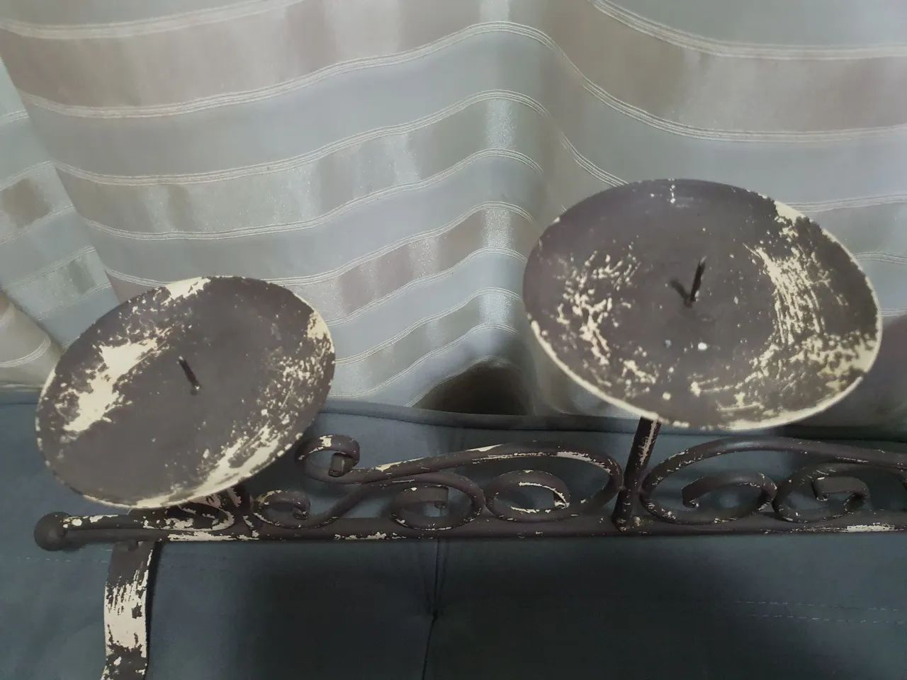 Candelabro de Metal Vintage para 3 Velas - Foto 4