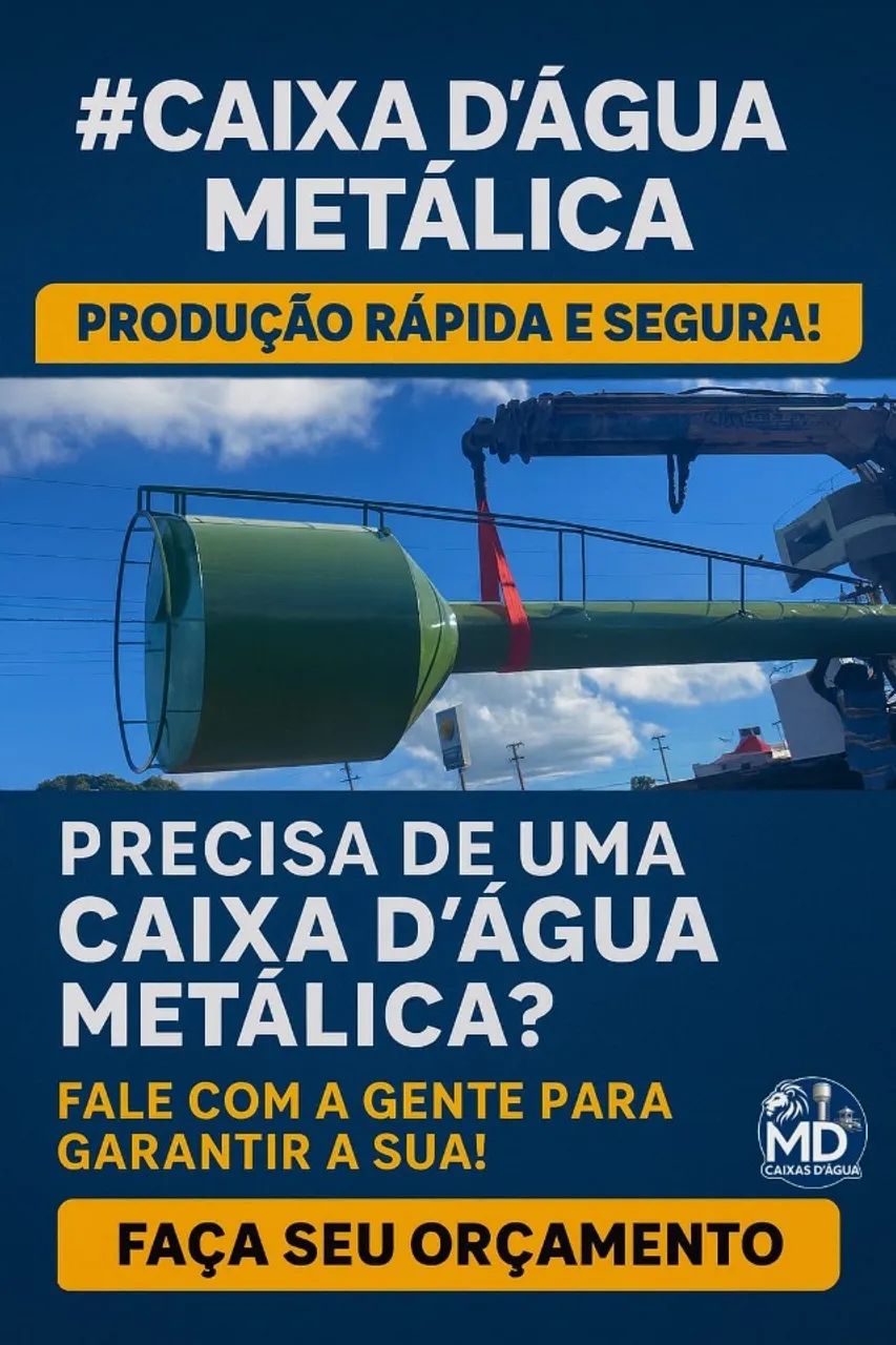 CAIXA ÁGUA METALICA 3 MIL LITROS COLUNA seca