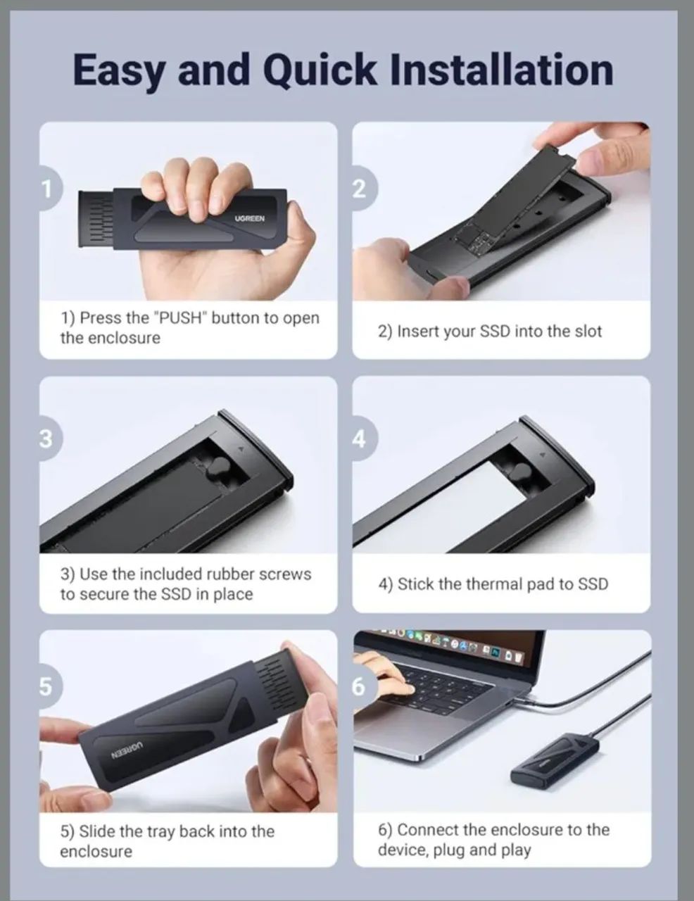 CASE SSD-M2 Externo UGREEN  - Foto 4