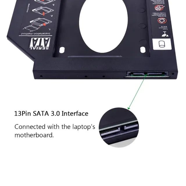 Adaptador DVD para Hd Ssd caddy 9.5mm sata 3.0  - Foto 4