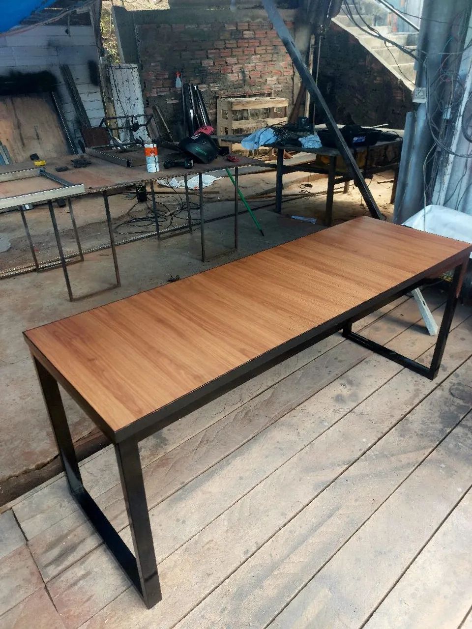 Mesa em madeira e aço - Foto 2
