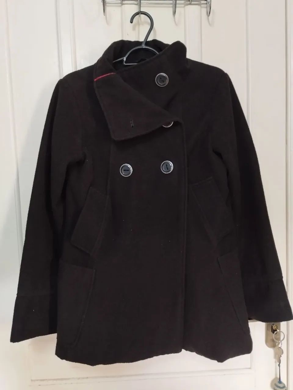Casaco preto em lã - ótimo estado 
