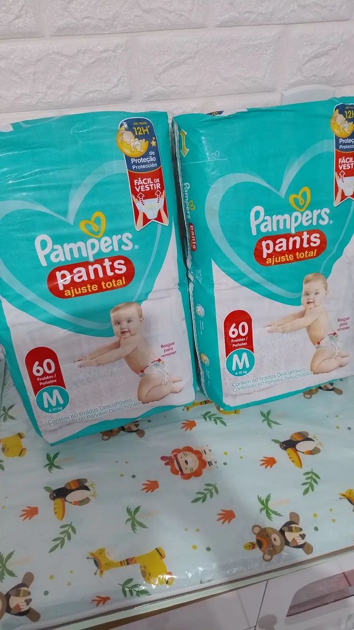 Fraldas Pampers Pants M - Pacote com 60 unidades