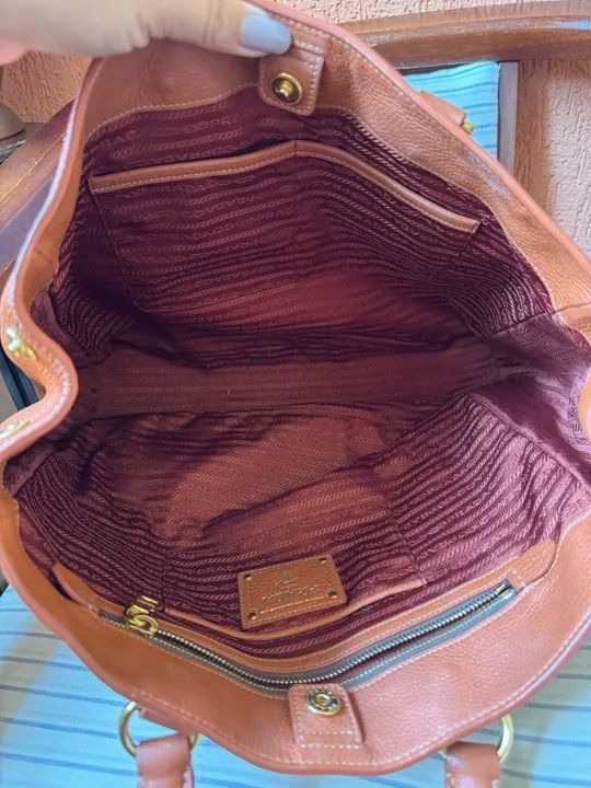 Bolsa Prada laranja vitello daino original - Foto 4