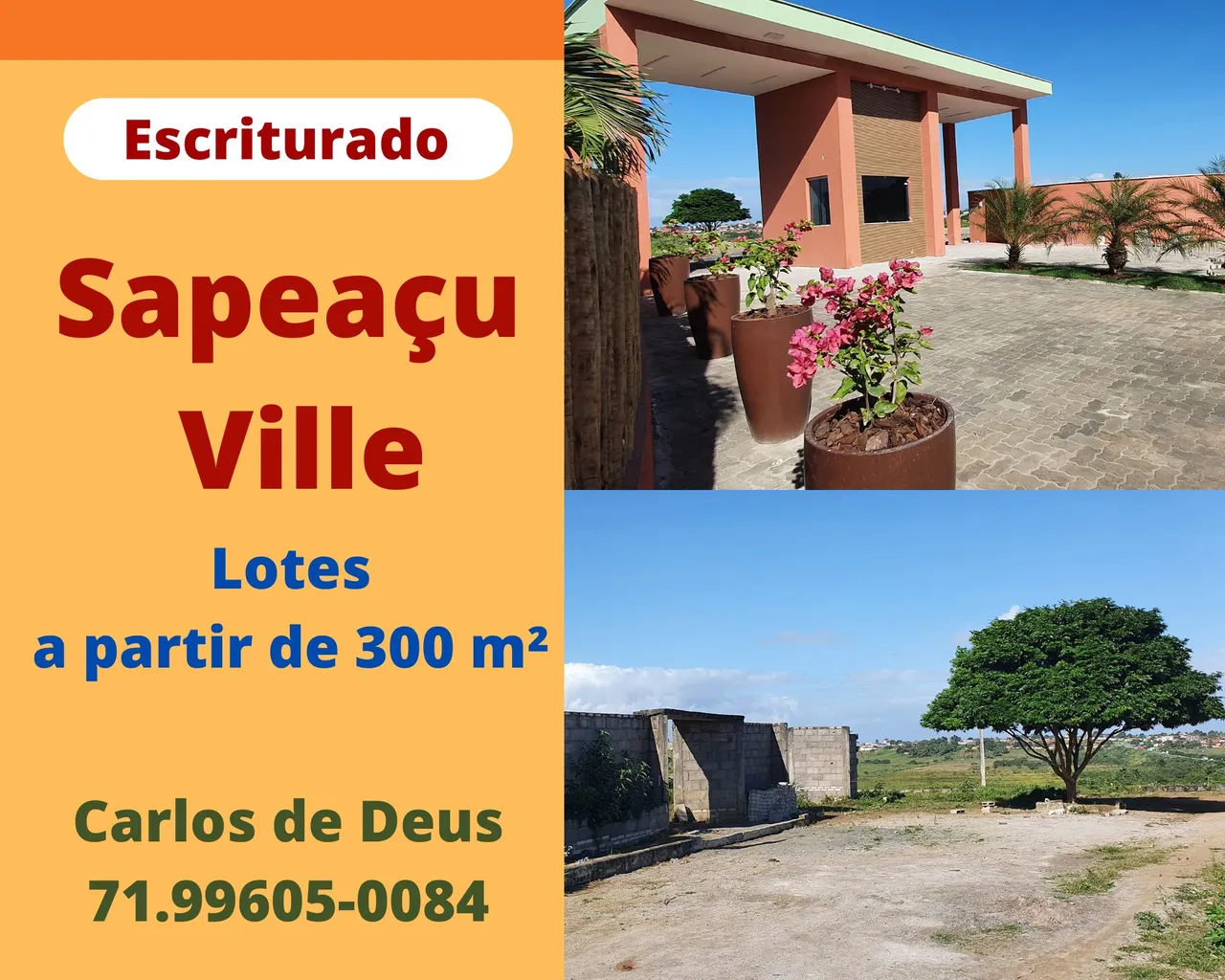 Loteamento Sapeaçu Ville, vista panorâmica, frente Rodoviária, escriturado, infraestrutura