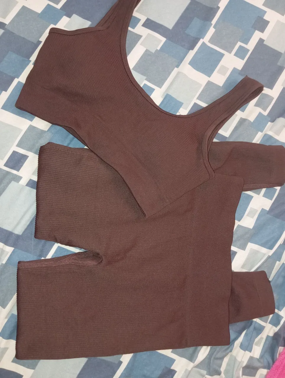 Conjunto Fitness Sem Costura Marrom