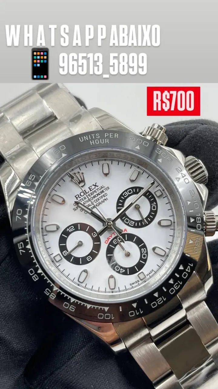 Relógio ROLEX AUTOMÁTICO DAYTONA FUNDO BRANCO  - Foto 2