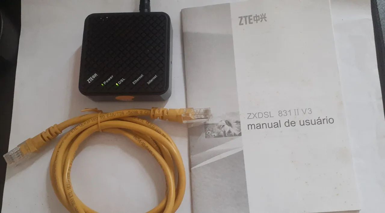 Modem ZTE ZXDSL 381 II V3 + Fonte + Cabo.  - Foto 6