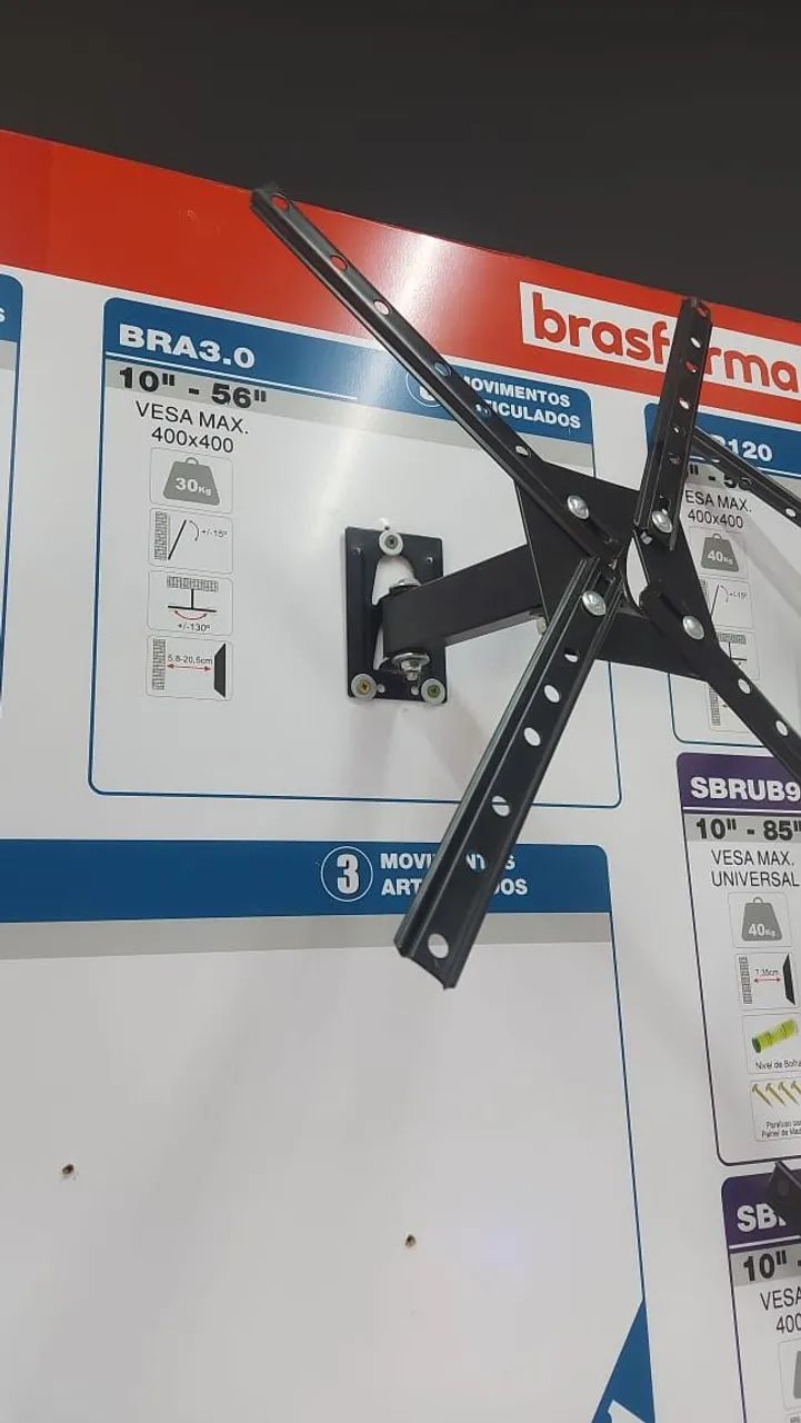 Suporte de TV Articulado Brasforma - R$140,00 - Foto 3