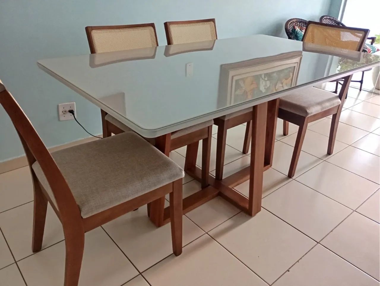 Mesa de madeira completa pronta entrega - Foto 2
